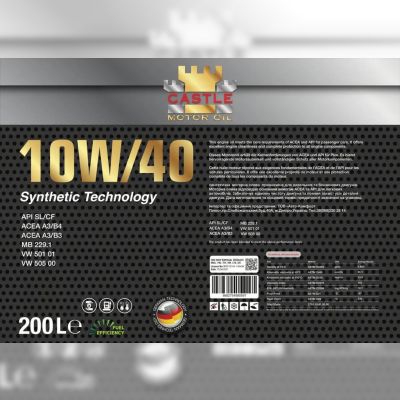 Моторна олива CASTLE MOTOR OILS 10W40 API SL/CF-4, 20 л (63514)