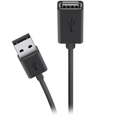 Кабель Belkin USB 2.0 (AM/AF) Extension cable 4.8m, black