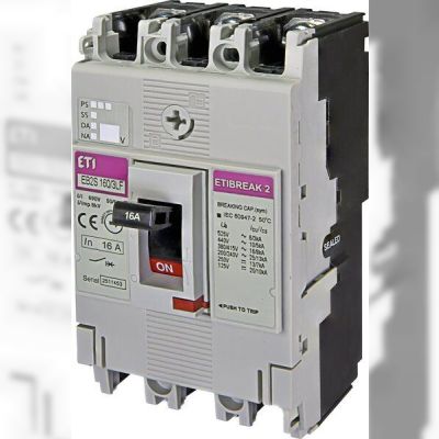 Автоматический выключатель ETI EB2S 160 / 3LF 16A (16kA, фикс. / Фикс.) 3P