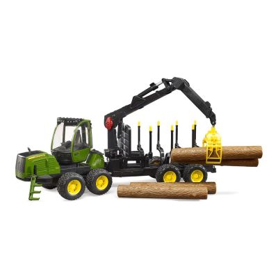 Автомодель Bruder Трактор John deere 1210E з грейфером і колодами 1:16 (02133)