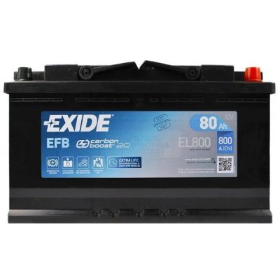Автомобильный аккумулятор Exide 80Ah-12v EFB, R+, EN800 (52371210289) (EL800)