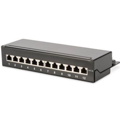 Патч-панель DIGITUS Desktop, 12 портов, 6A STP в сборе, RAL 9005 (DN-91612SD-EA)