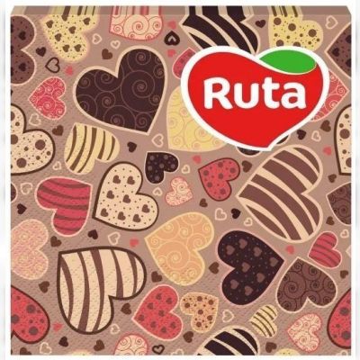 Салфетки столовые Ruta серце 33*33см 20шт