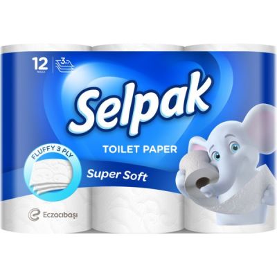 Туалетная бумага Selpak трехслойная 12 шт