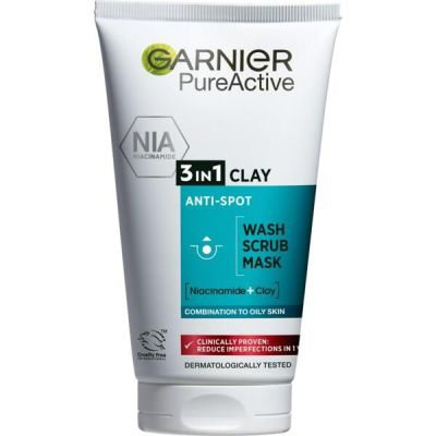 Гель для умывания, скраб, маска для лица Garnier Skin Naturals Чистая кожа 3 в 1 150мл