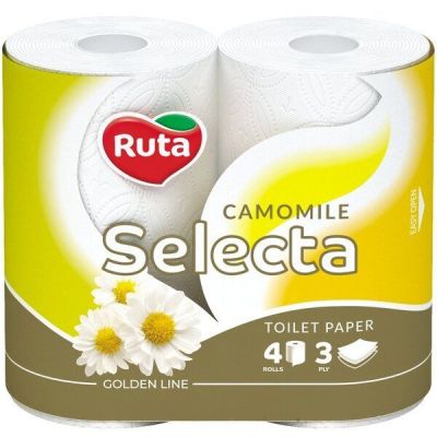 Бумага туалетная Ruta Selecta 3 слоя 4шт