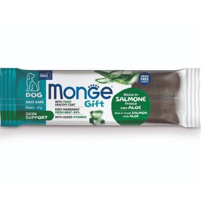 Лакомство для собак Monge Gift Dog Skin support Лосось с алоэ 40 г