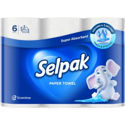 Полотенца кухонные Selpak трехслойные 6шт