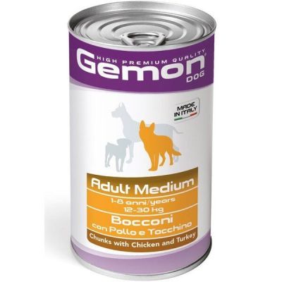 Влажный корм для собак Gemon Dog medium adult с курицей и индушкой 1,25 кг
