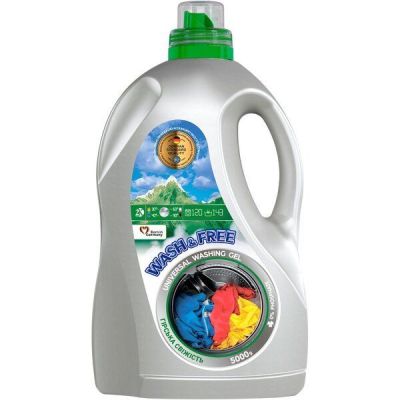 Универсальный гель для стирки Wash&Free Горная свежесть 5л