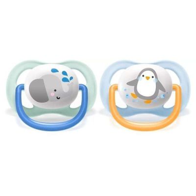Пустышка Avent ортодонтическая Ultra Air Animal для мальчиков 0-6 мес 2шт SCF080/05