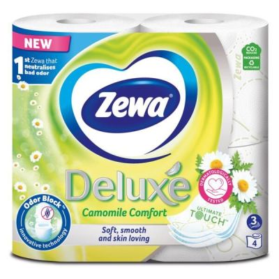 Туалетная бумага Zewa Deluxe Ромашка белая 4 шт