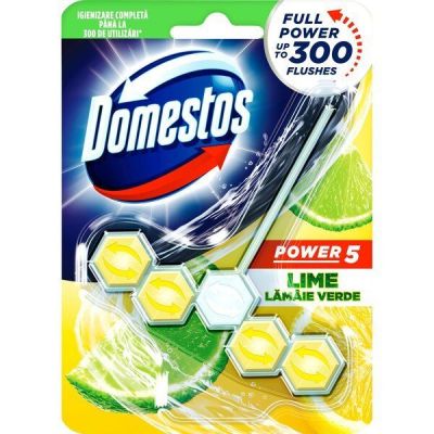 Блок для очистки унитаза Domestos Power 5 Свежесть Лайма 55г