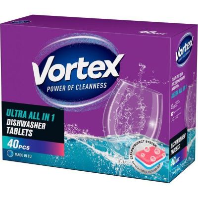Таблетки для посудомоечных машин Vortex all in 1 40 шт