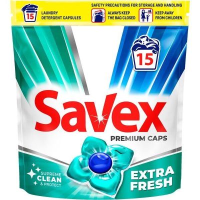 Капсулы для стирки Savex Super Caps Extra Fresh 15шт