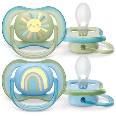 Пустышка Avent ортодонтическая Ultra Air для мальчиков 0-6 мес, 2шт