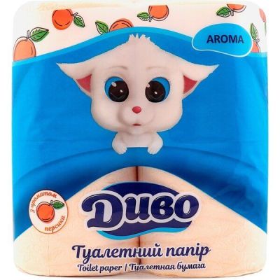Туалетная бумага Диво Aroma Персик 2 слоя 4шт