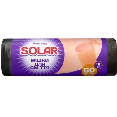 Мусорные пакеты Solar 60л*15шт