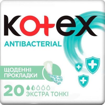 Прокладки гигиенические Kotex ежедневные Antibac Extra Thin 20x12