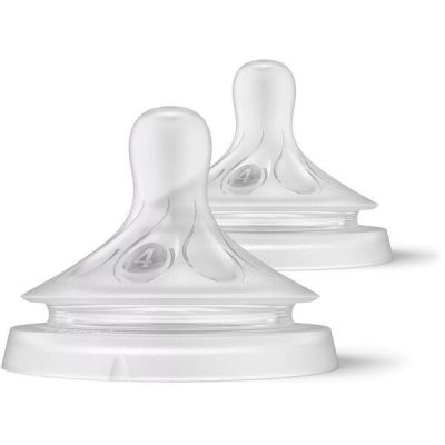 Соска Philips Avent силиконовая Natural Природный Поток, 3м+., 2 шт, средний поток