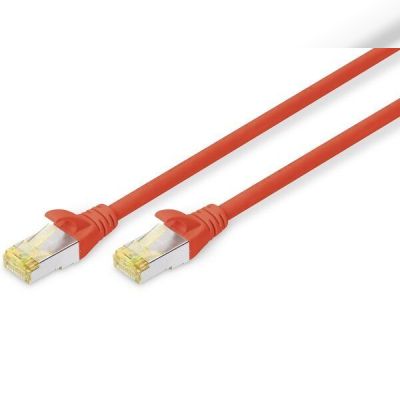 Патч-корд DIGITUS CAT 6a S-FTP, 0,5м, AWG 26/7 красного цвета