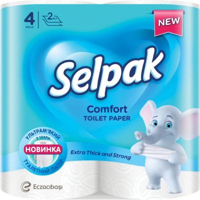 Туалетная бумага Selpak Comfort 2 слоя 4шт