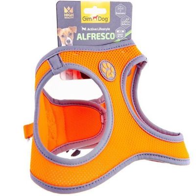 Шлея для собак GimDog Alfresco S 37-40 см неопрен Оранжевая