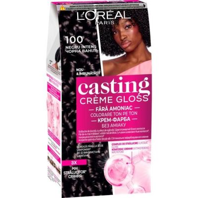 Крем-краска для волос без аммиака L'Oreal Paris Casting Creme Gloss 100 Черная ваниль