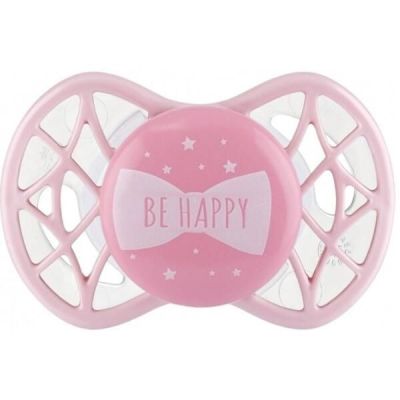 Пустышка симметрическая Nuvita NV7065 Air55 Cool 0m+ "BE HAPPY" цвета "розовый кварц" (NV7065RQ)