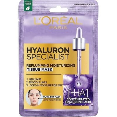 Тканевая маска для кожи лица L'Oreal Paris Гиалурон Эксперт Увлажняющая 30г