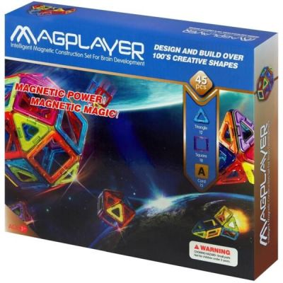 Конструктор Magplayer магнитный набор 45 эл. MPA-45