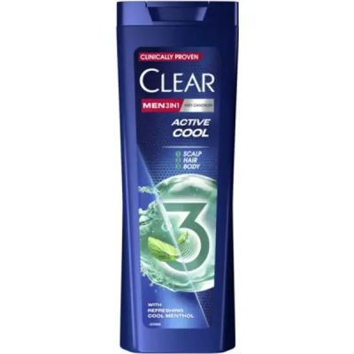Шампунь 3в1 Clear Men Свежесть с ледяным ментолом 360мл