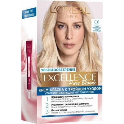 Устойчивая крем-краска для волос L'Oreal Paris Excellence Creme 01 Супер-освещающий русый натуральный