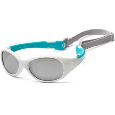 Детские солнцезащитные очки Koolsun KS-FLWA003 бело-бирюзовые 3+ (KS-FLWA003)