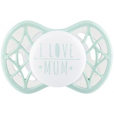 Пустышка симметрическая Nuvita NV7065 Air55 Cool 0m+ "I LOVE MUM" мятная (NV7065SG)