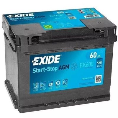 Автомобильный аккумулятор Exide 60Ah-12v AGM, R+, EN680 (52371131559)