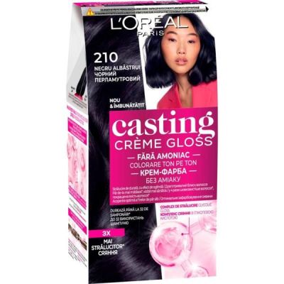 Крем-краска для волос без аммиака L'Oreal Paris Casting Creme Gloss 210 Черный перламутровый