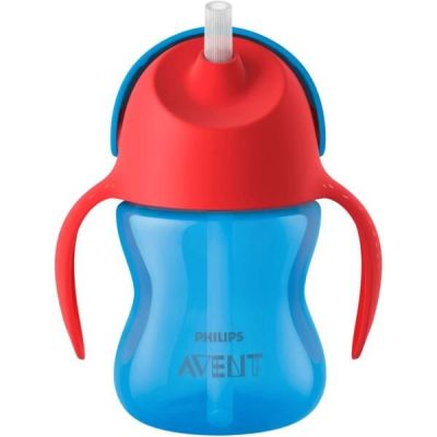 Чашка AVENT с трубочкой 210 мл. 9+ синий (SCF796/01)