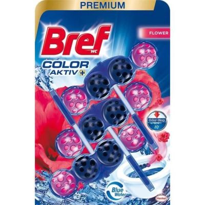 Bref Туалетный блок Цветная вода Цветочная Свежесть Твердый Триопак