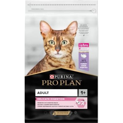 Сухой корм для кошек с чувствительным пищеварением Purina Pro Plan Cat Delicate с индейкой, 10 кг