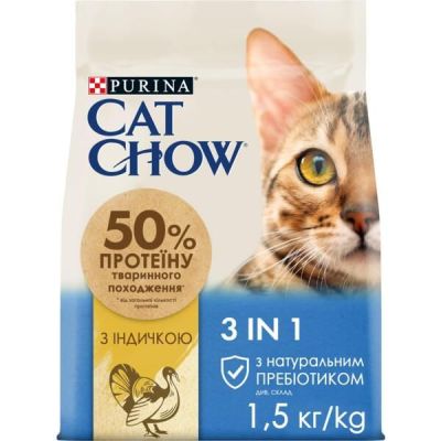 Сухой корм для котов Purina Cat Chow Feline с индейкой 1.5 кг