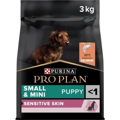 Сухой корм для щенков малых пород с чувствительной кожей Purina ProPlan Puppy с лососем, 3 кг