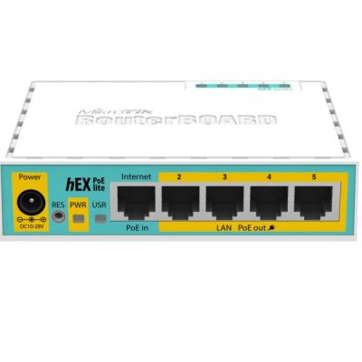 Маршрутизатор MikroTik hEX PoE lite 5xFE/PoE, 1xUSB, RouterOS L4 (RB750UPr2) (RB750UPR2)