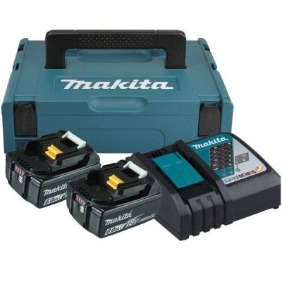 Набор аккумуляторов + зарядное устройство Makita 198116-4, LXT BL1860B x 2шт + DC18RC, кейс