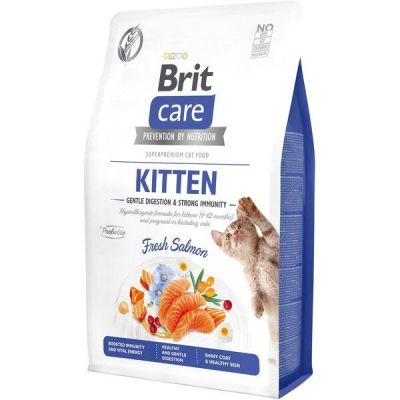 Сухой корм Brit Care Cat GF Kitten Gentle Digestion Strong Immunity для котят, с лососем, 2 кг