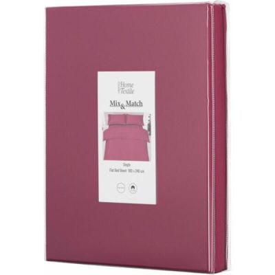 Простыня Ardesto Mix&Match, 180х240см, 100% хлопок, сатин, ягодный (ART1824FSR)