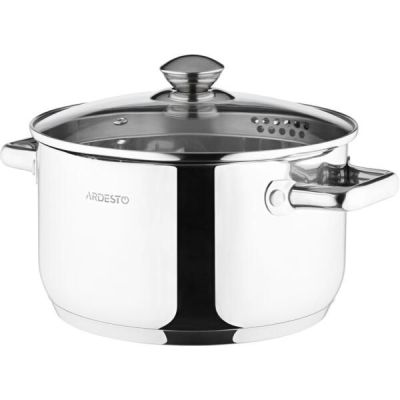 Кастрюля Ardesto Gemini Lecco с носиком для слива, 4.7 л, нержавеющая сталь (AR2847CS)