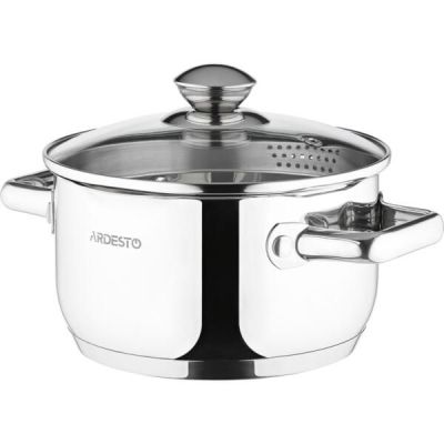 Кастрюля Ardesto Gemini Lecco с носиком для слива, 2.5 л, нержавеющая сталь (AR2825CS)