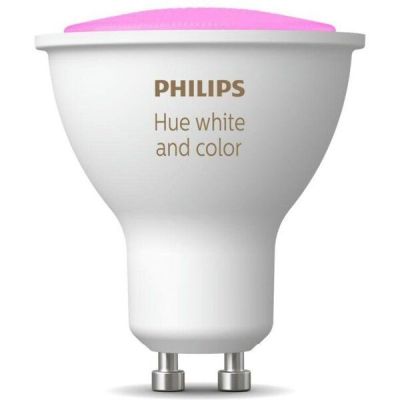 Лампа умная Philips Hue GU10, 5.7W(50Вт), 2000K-6500K, RGB (929001953111)