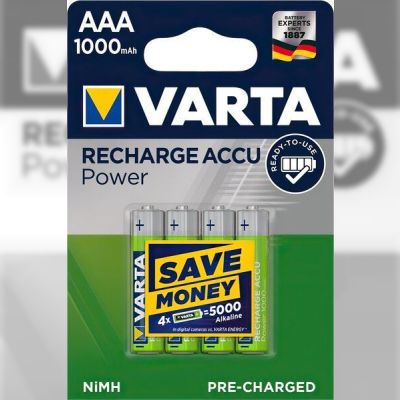 Аккумулятор VARTA NI-MH Power AAA 1000 мАч, 4 шт. (5703301404)
